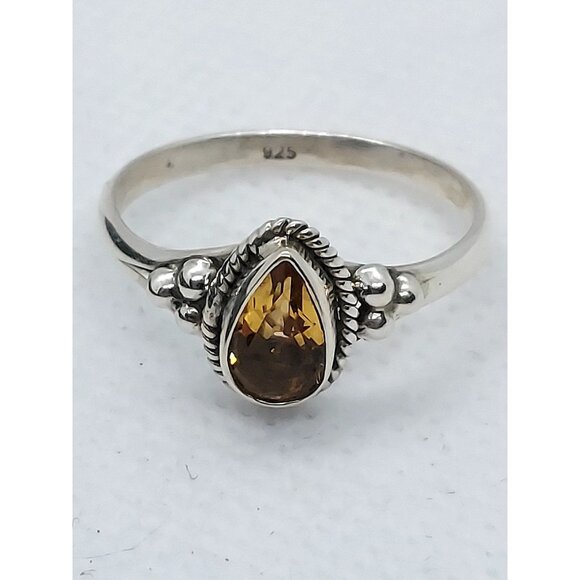 Sterling silver citrine ring size 9.25 - Picture 1 of 3